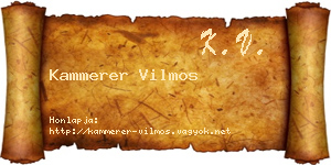 Kammerer Vilmos névjegykártya